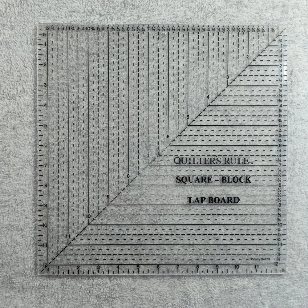 1980 Betty Gall Quilters Rule QRB12 Squar Block Lap Board 16.5X16.5 B23.3GA-3580